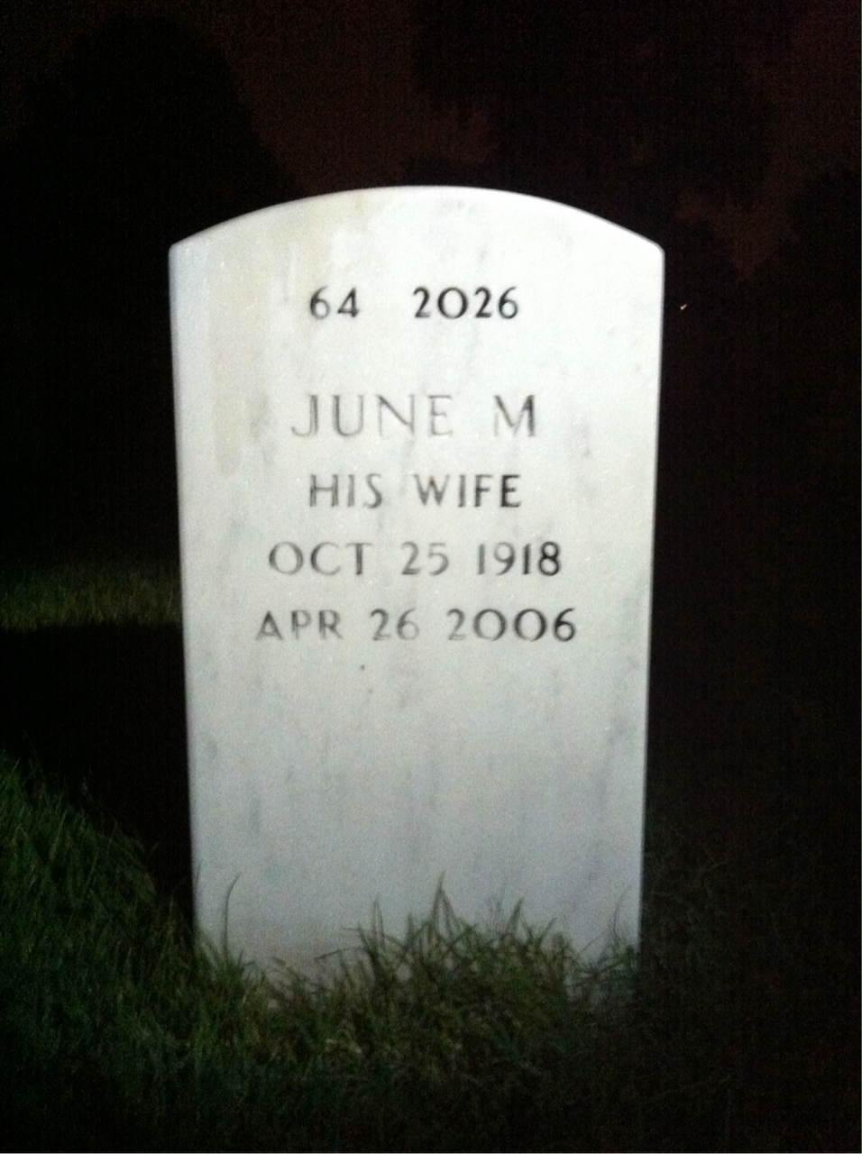 Back of headstone — Franklin Matthews