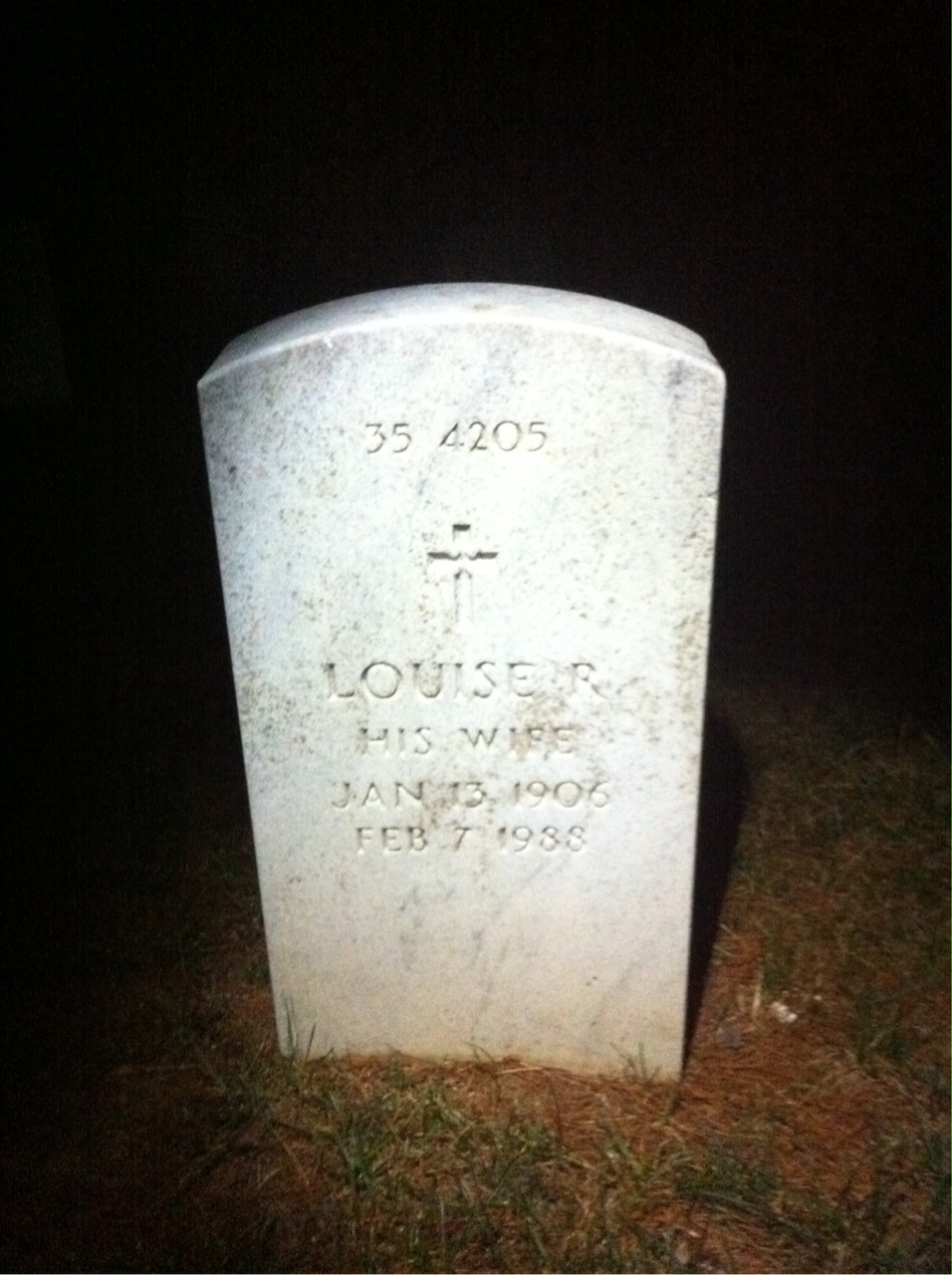 Back of headstone — Homer Ambrose