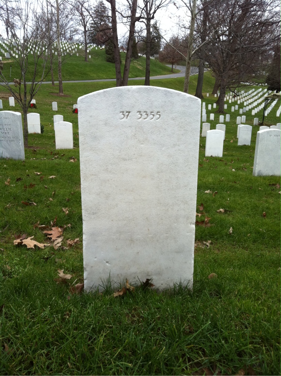 Back of headstone — Calbert Banks