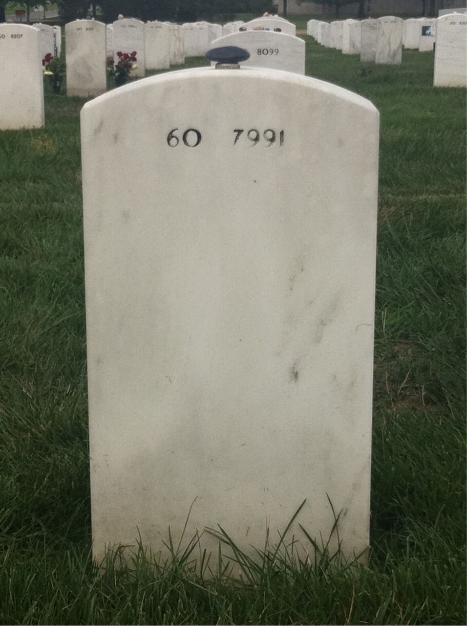 Back of headstone — Russell White