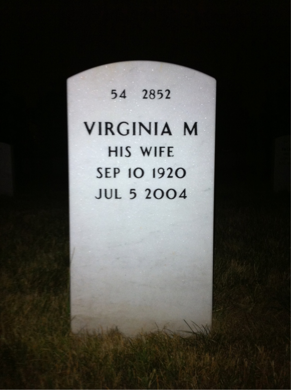 Back of headstone — George Strein