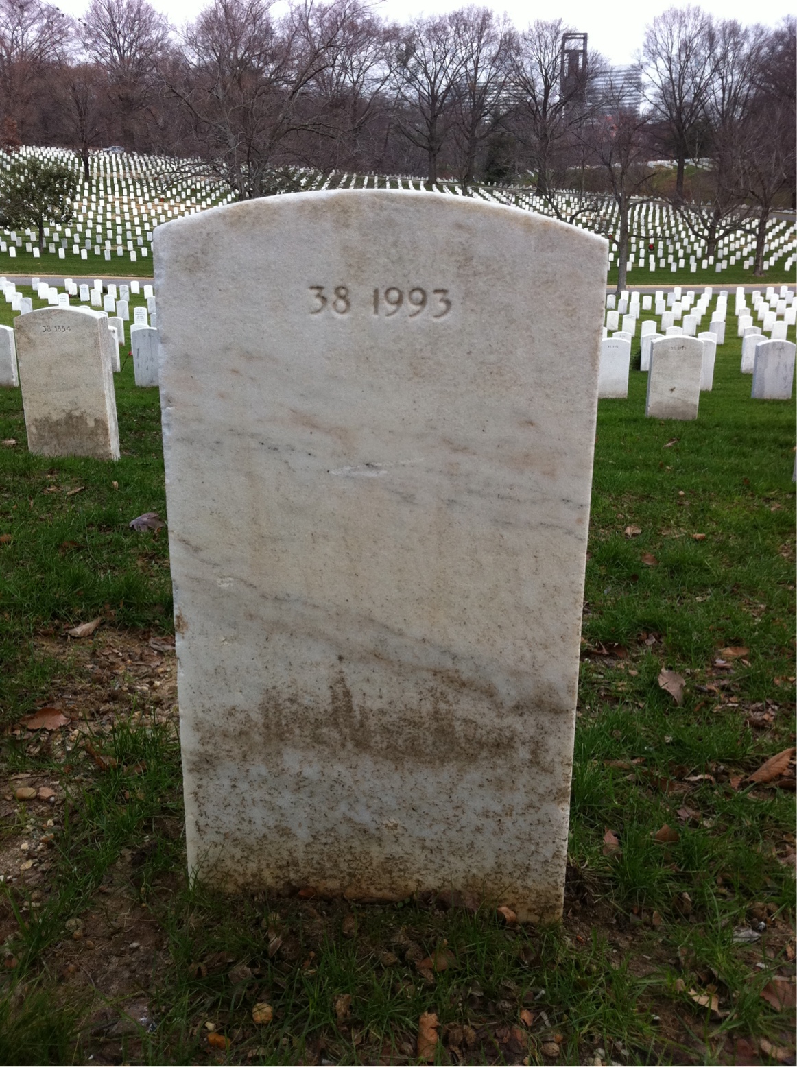Back of headstone — Jennie Ashby