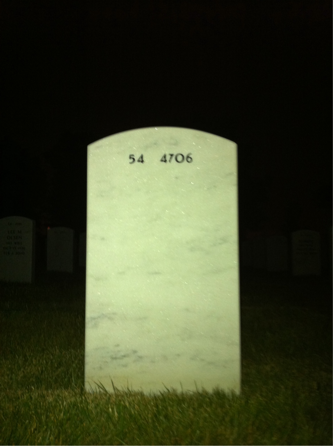 Back of headstone — Alton Gene Fry
