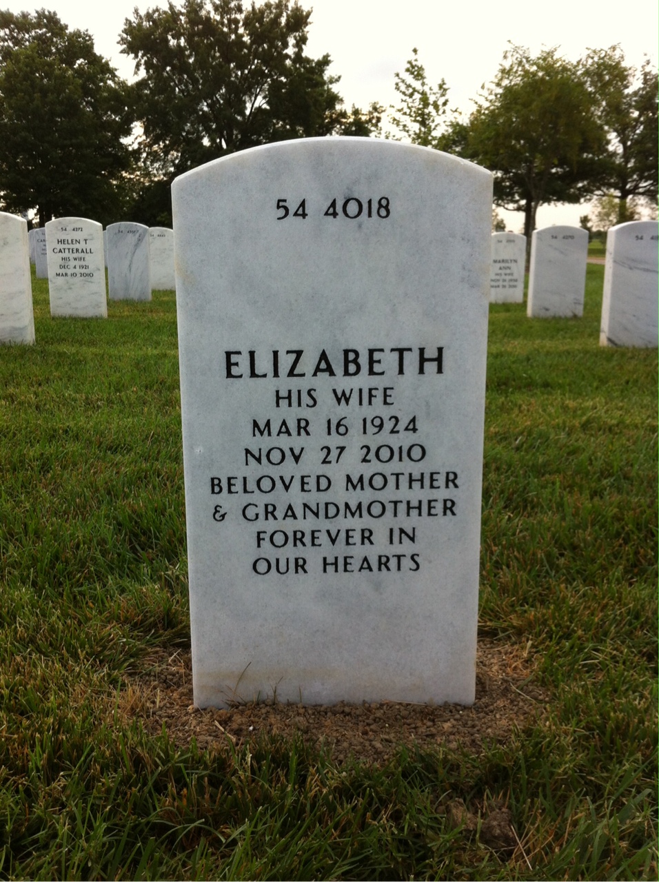 Back of headstone — Vern Minnich
