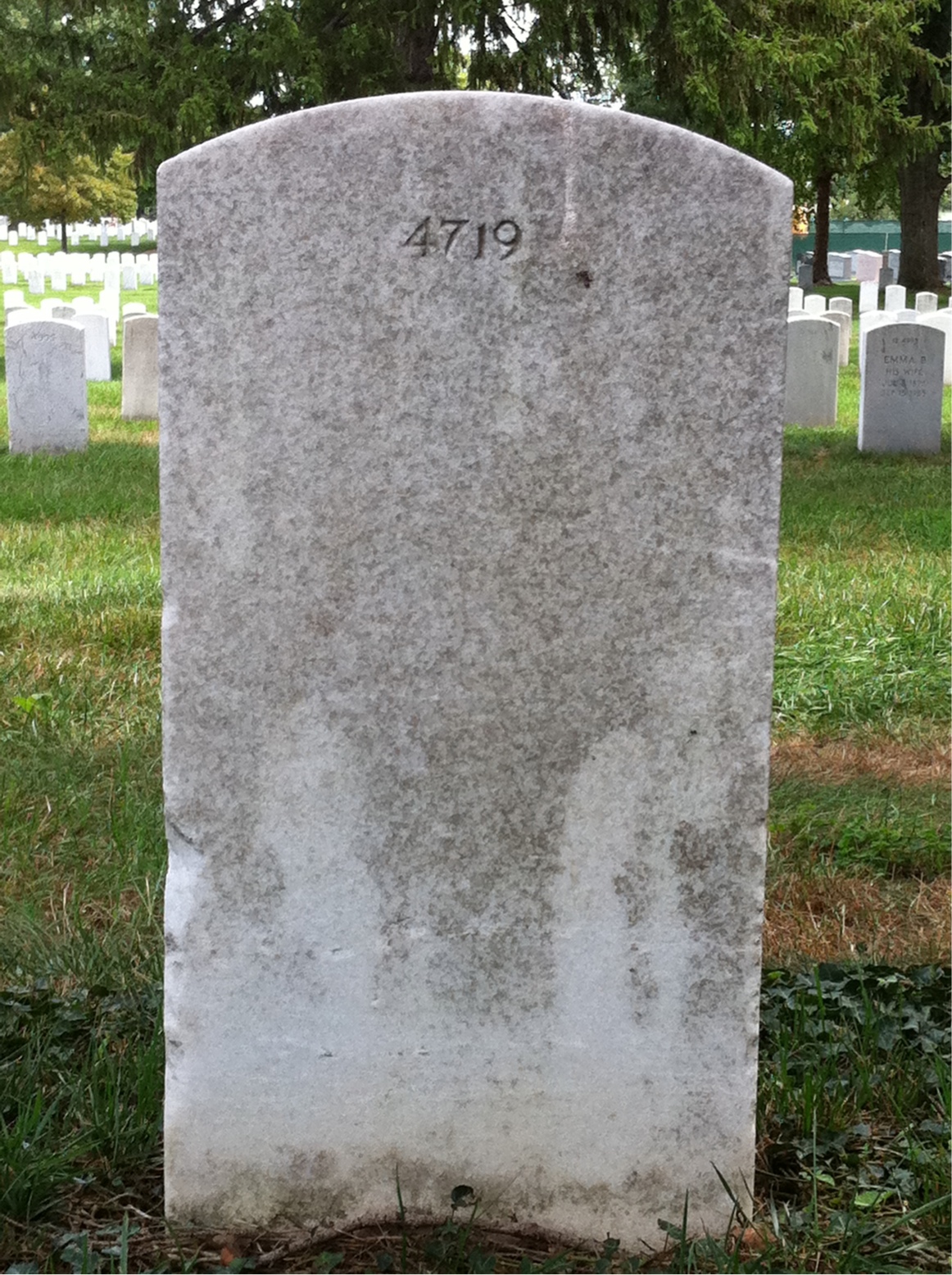 Back of headstone — William Bok