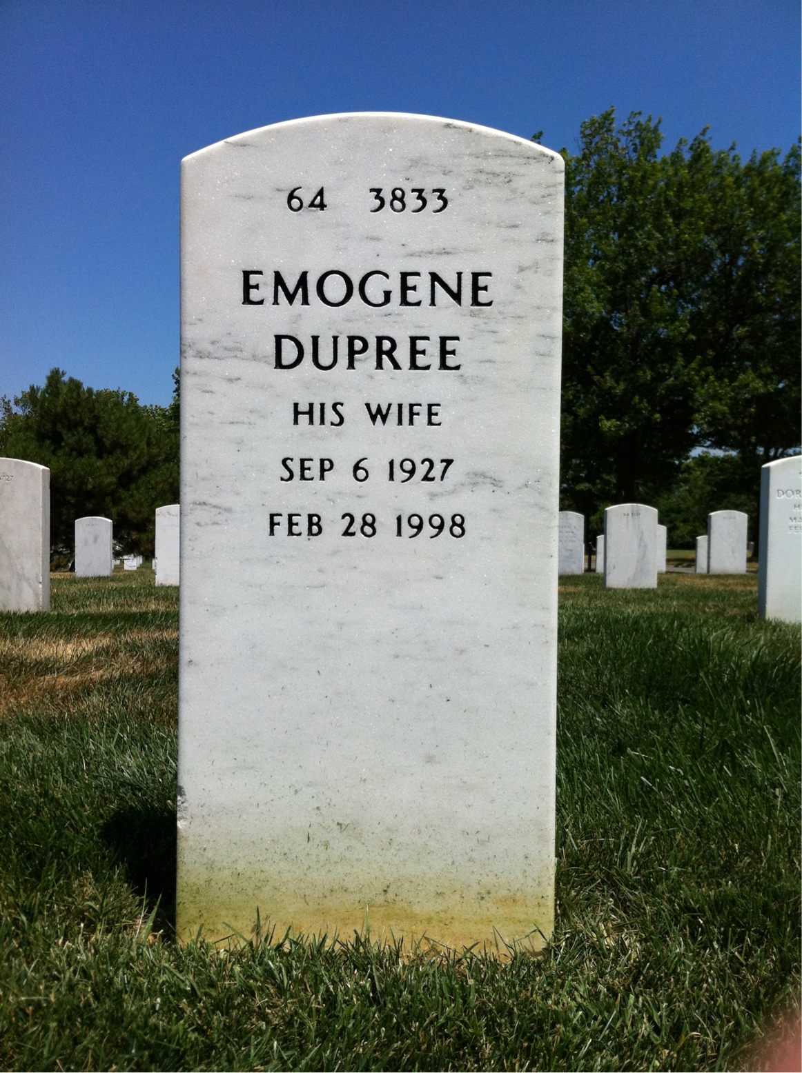 Back of headstone — James Wheat