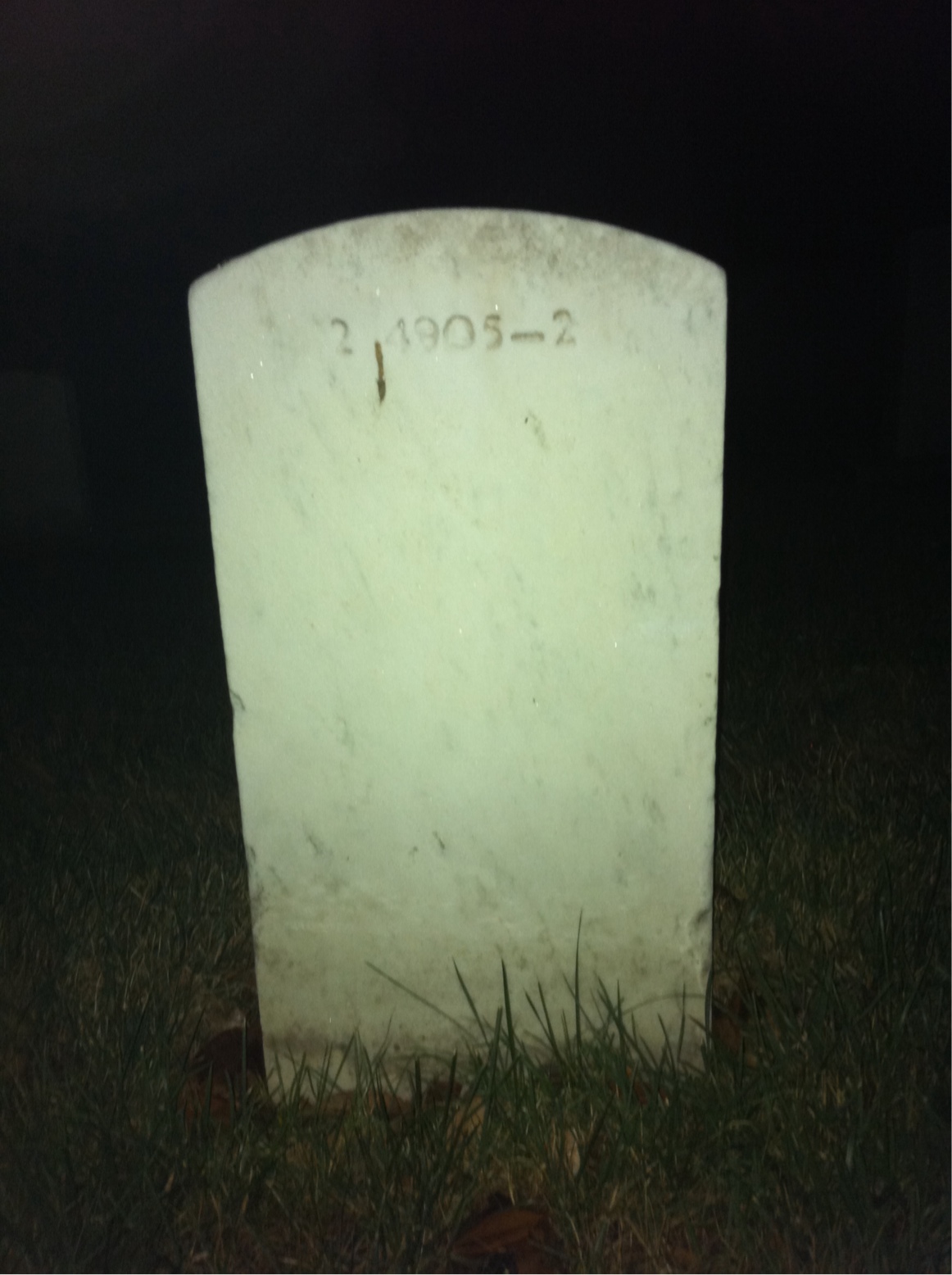 Back of headstone — John Arnold