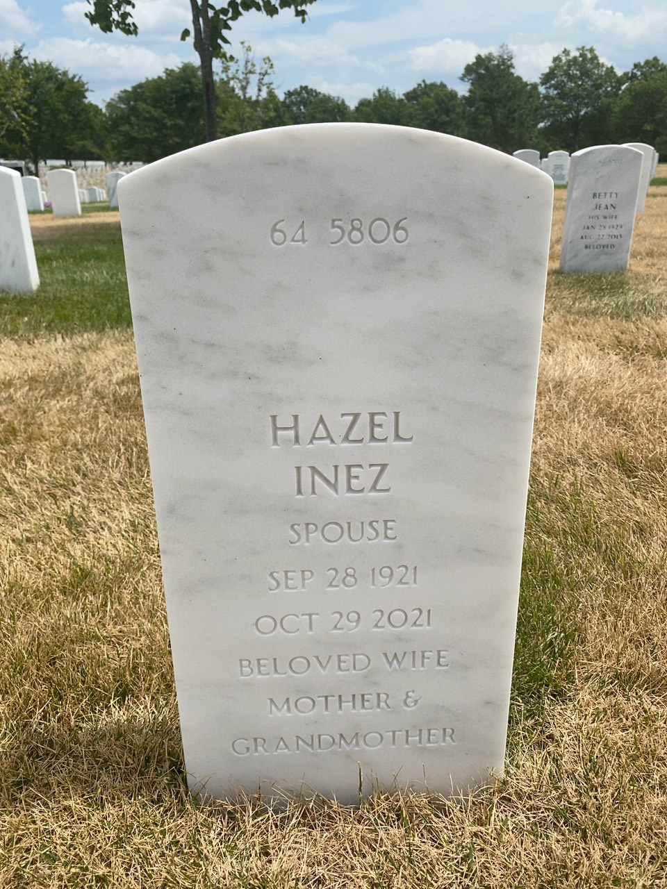 Back of headstone — Richard Miller