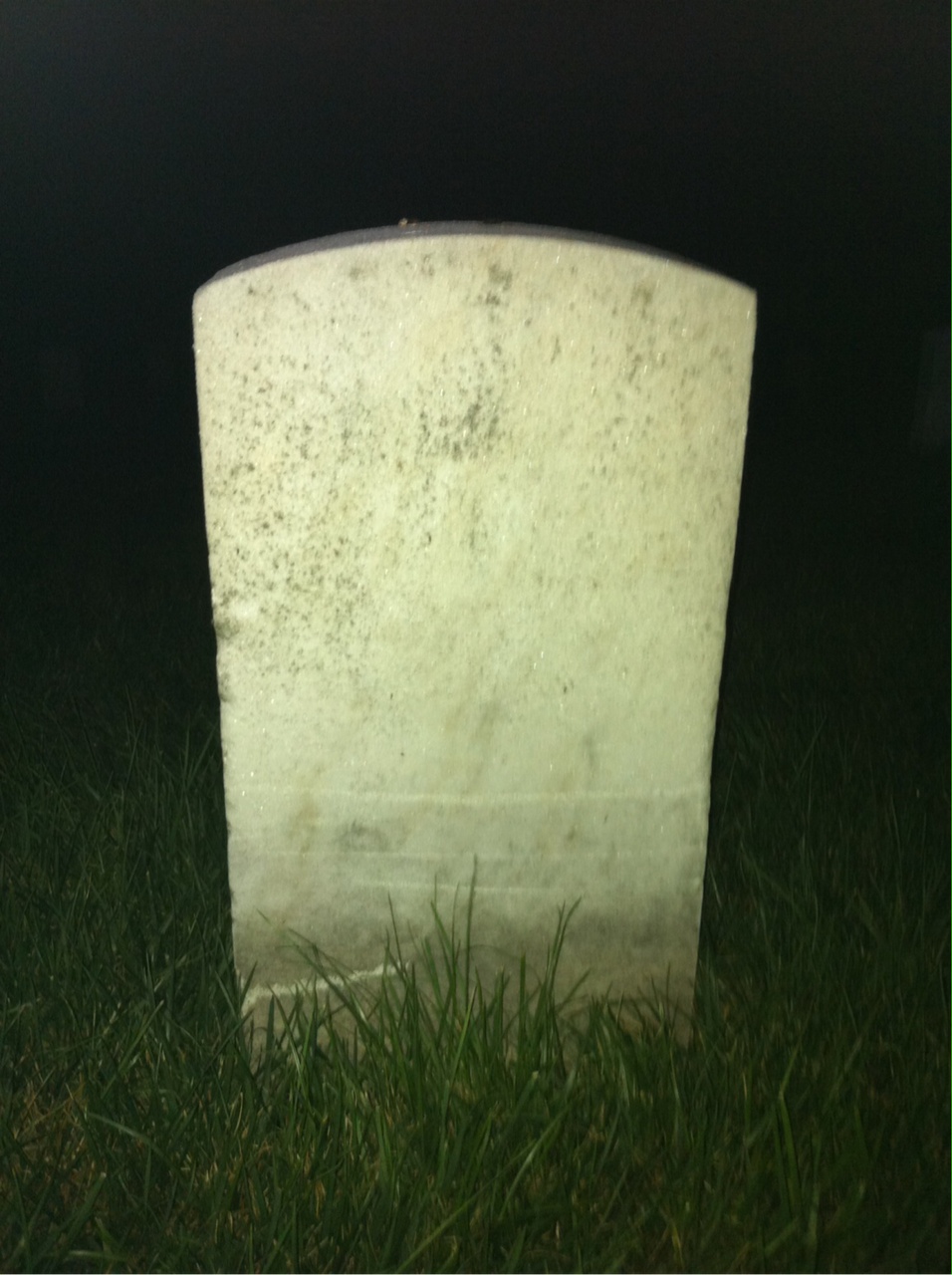 Back of headstone — William Adams