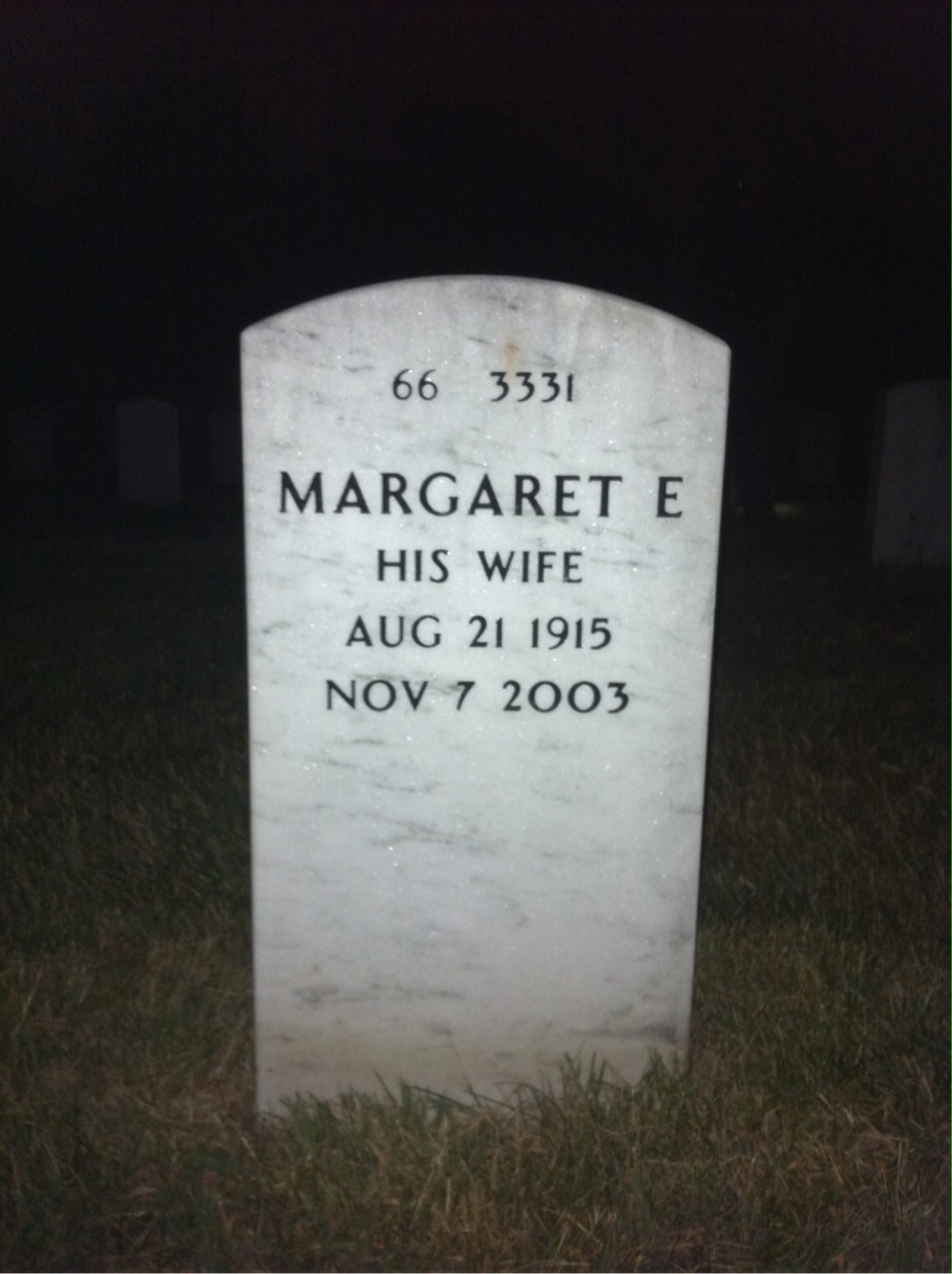 Back of headstone — Carroll Andresen