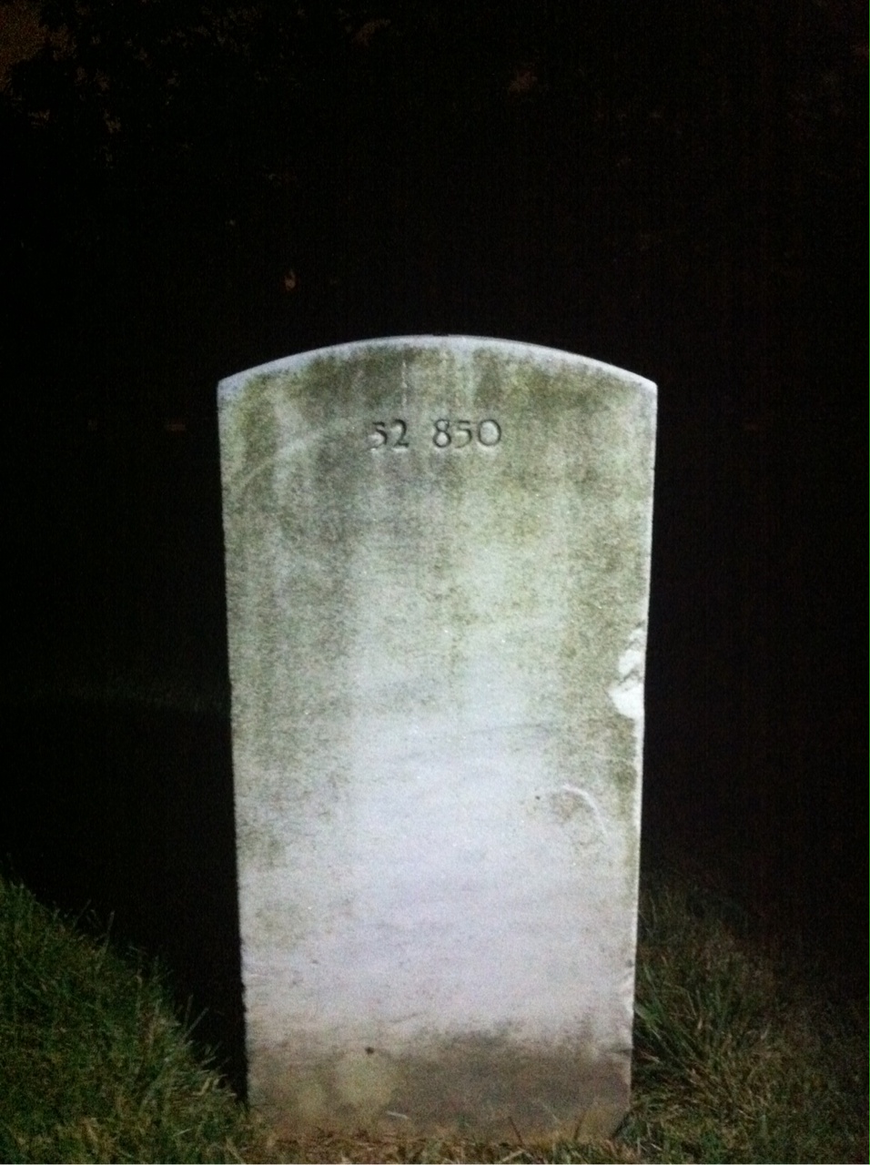 Back of headstone — Andrew Alderman