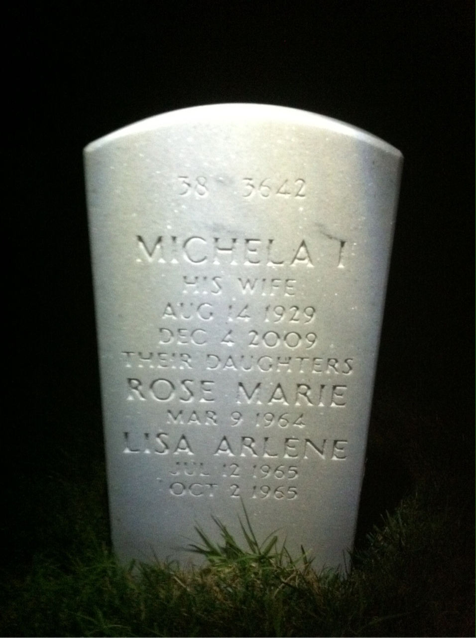 Back of headstone — William R Dicks