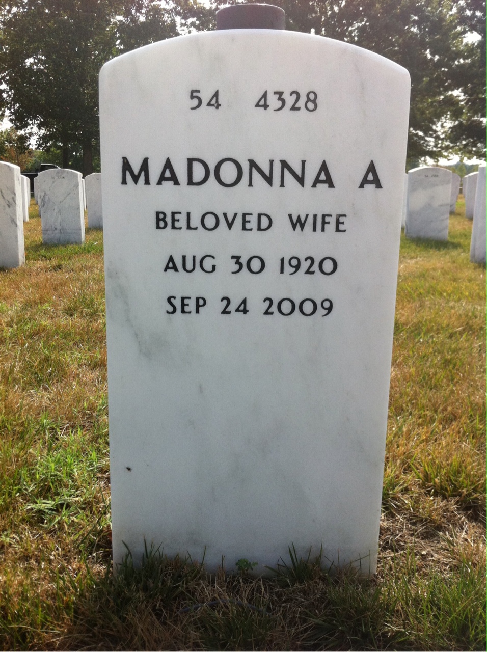 Back of headstone — Joseph Murphy