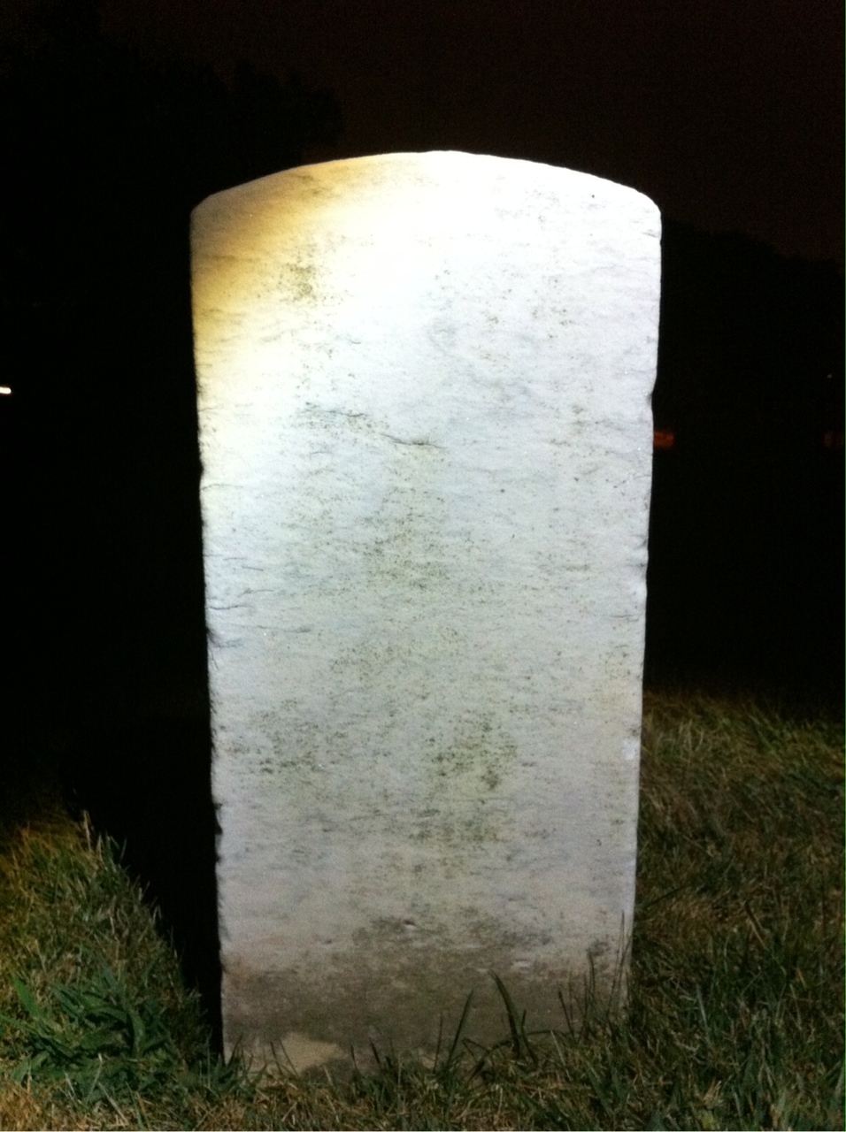 Back of headstone — James Adams