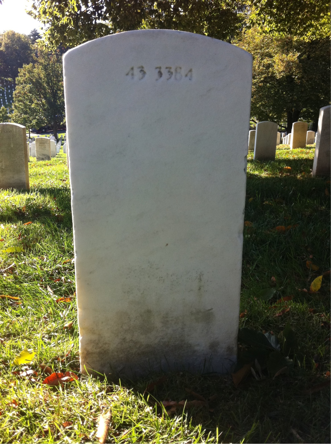 Back of headstone — Harry Morris