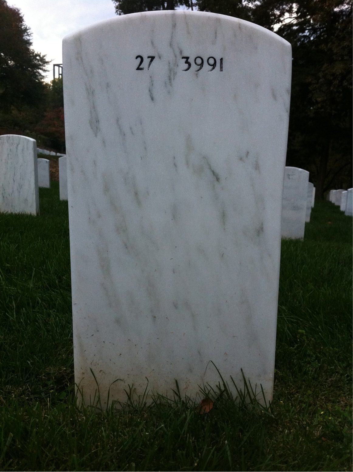 Back of headstone — George Austin