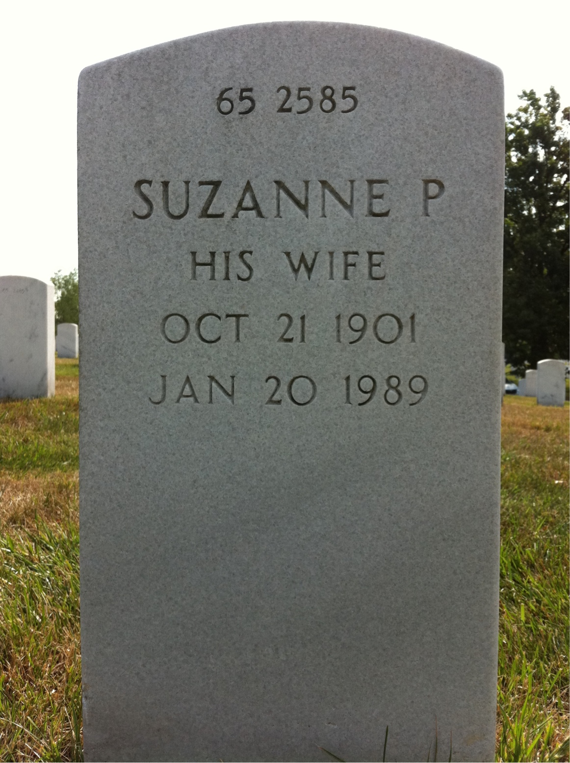 Back of headstone — William Edward Lucas
