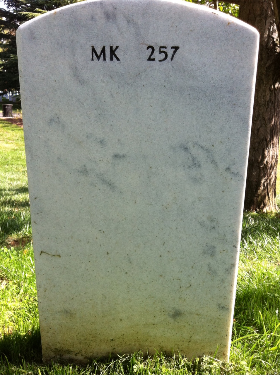 Back of headstone — Michael Collins