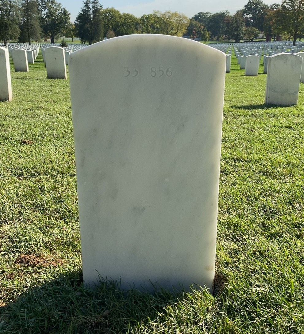 Back of headstone — Horace Ackerman
