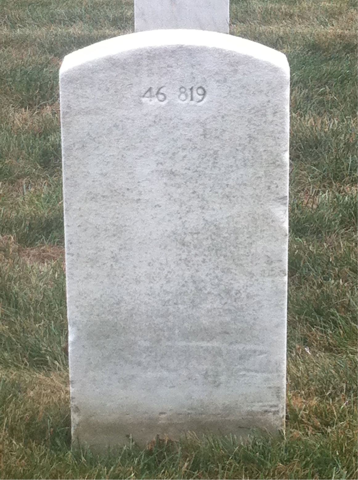 Back of headstone — William Breen