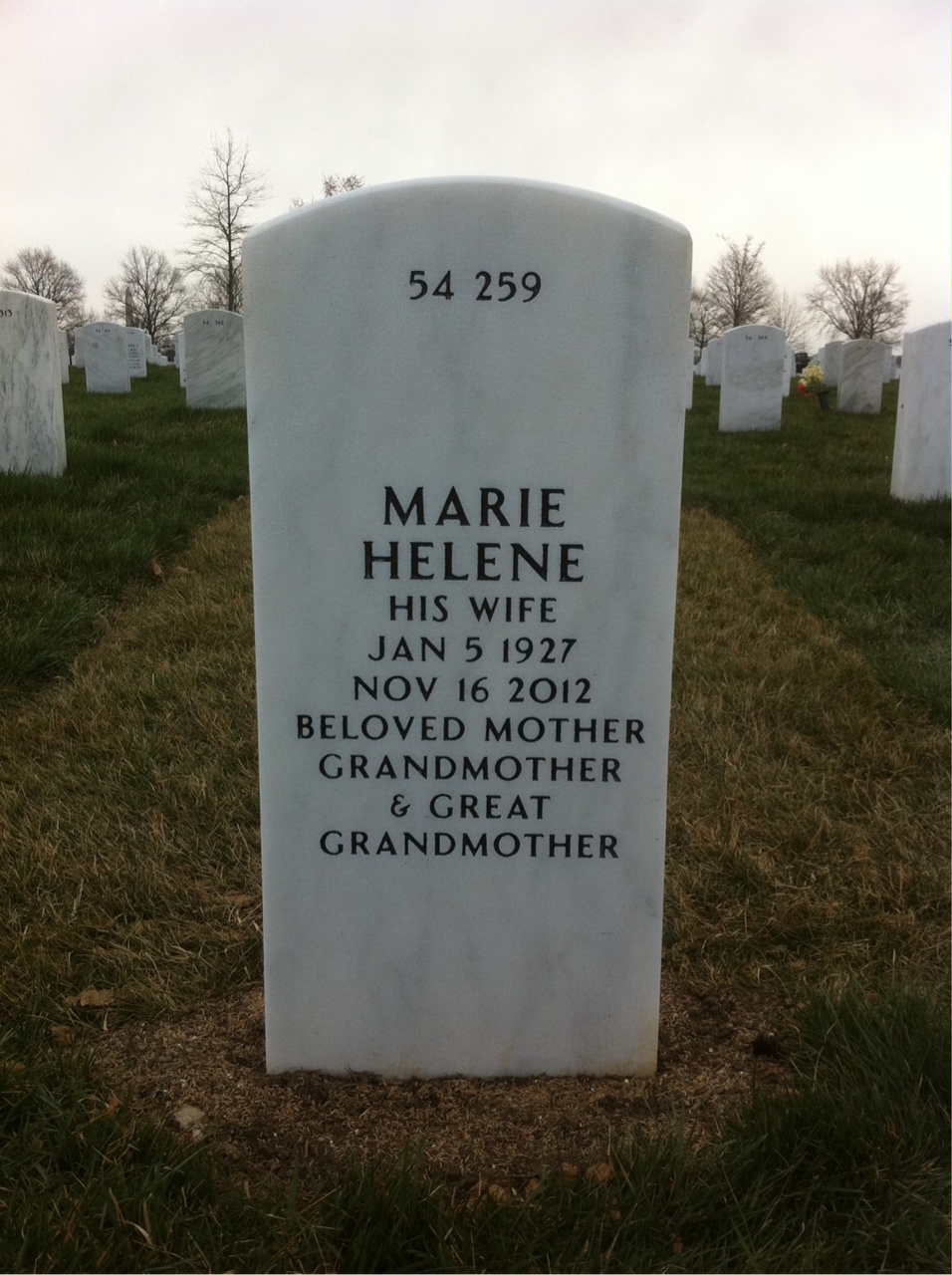 Back of headstone — Ralph Cortese