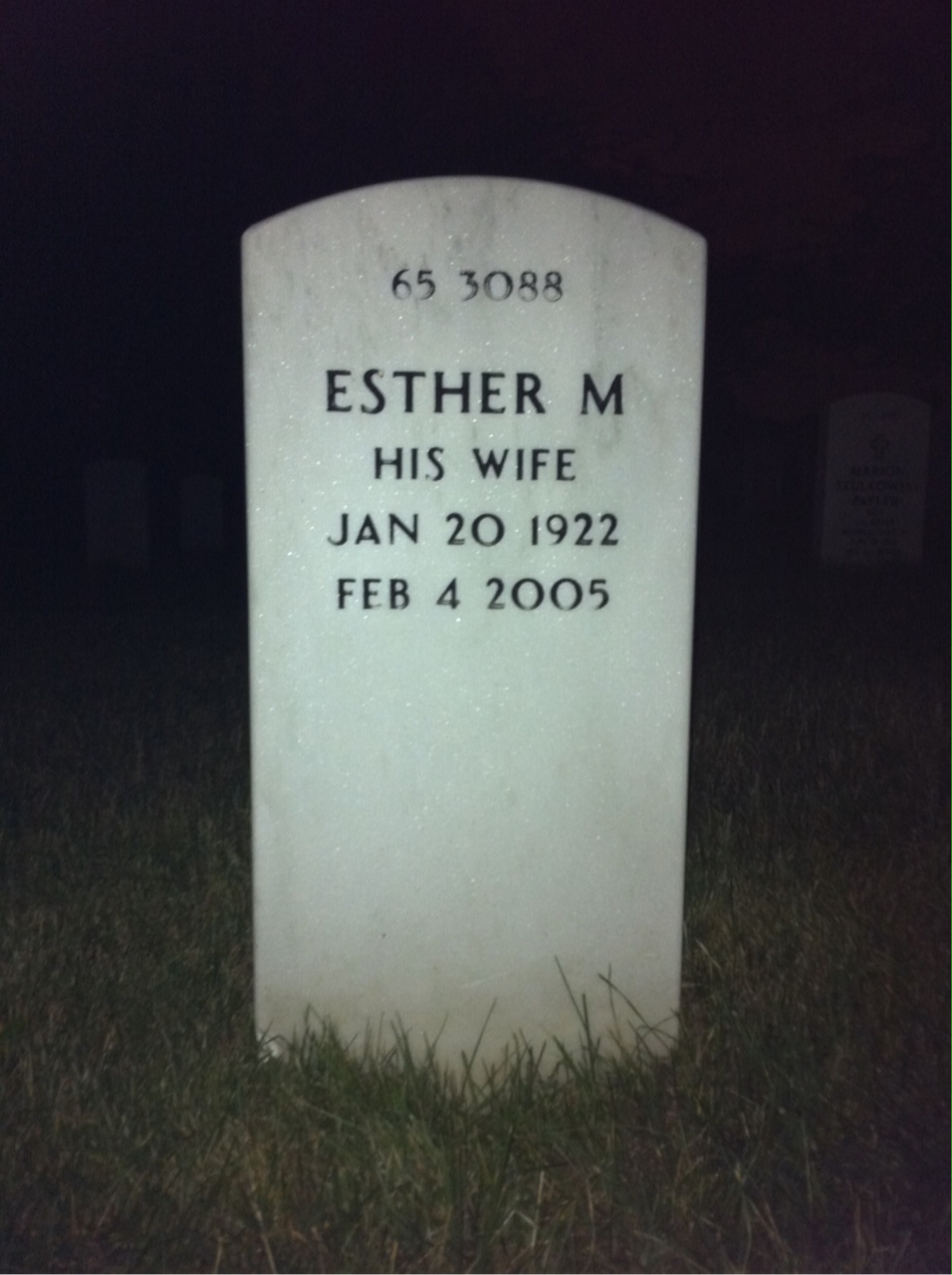 Back of headstone — Michael Tracz