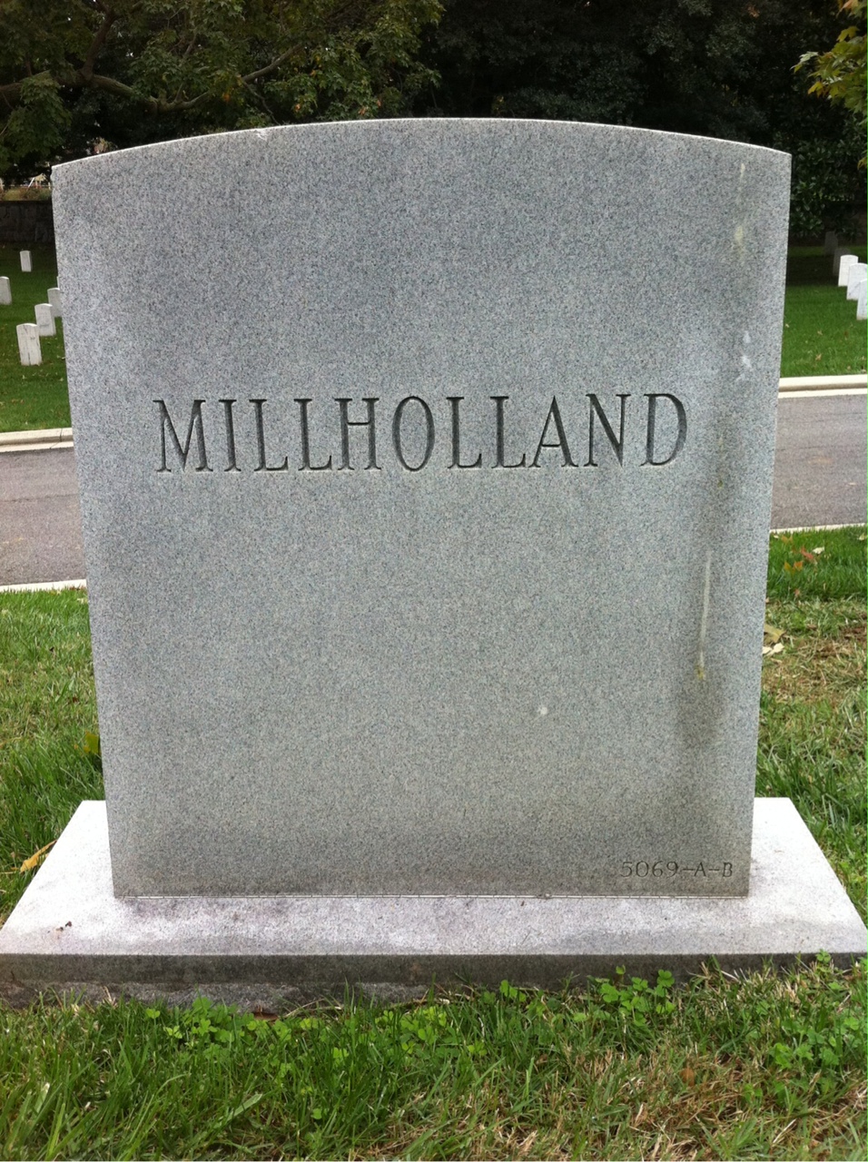 Back of headstone — Alice Millholland