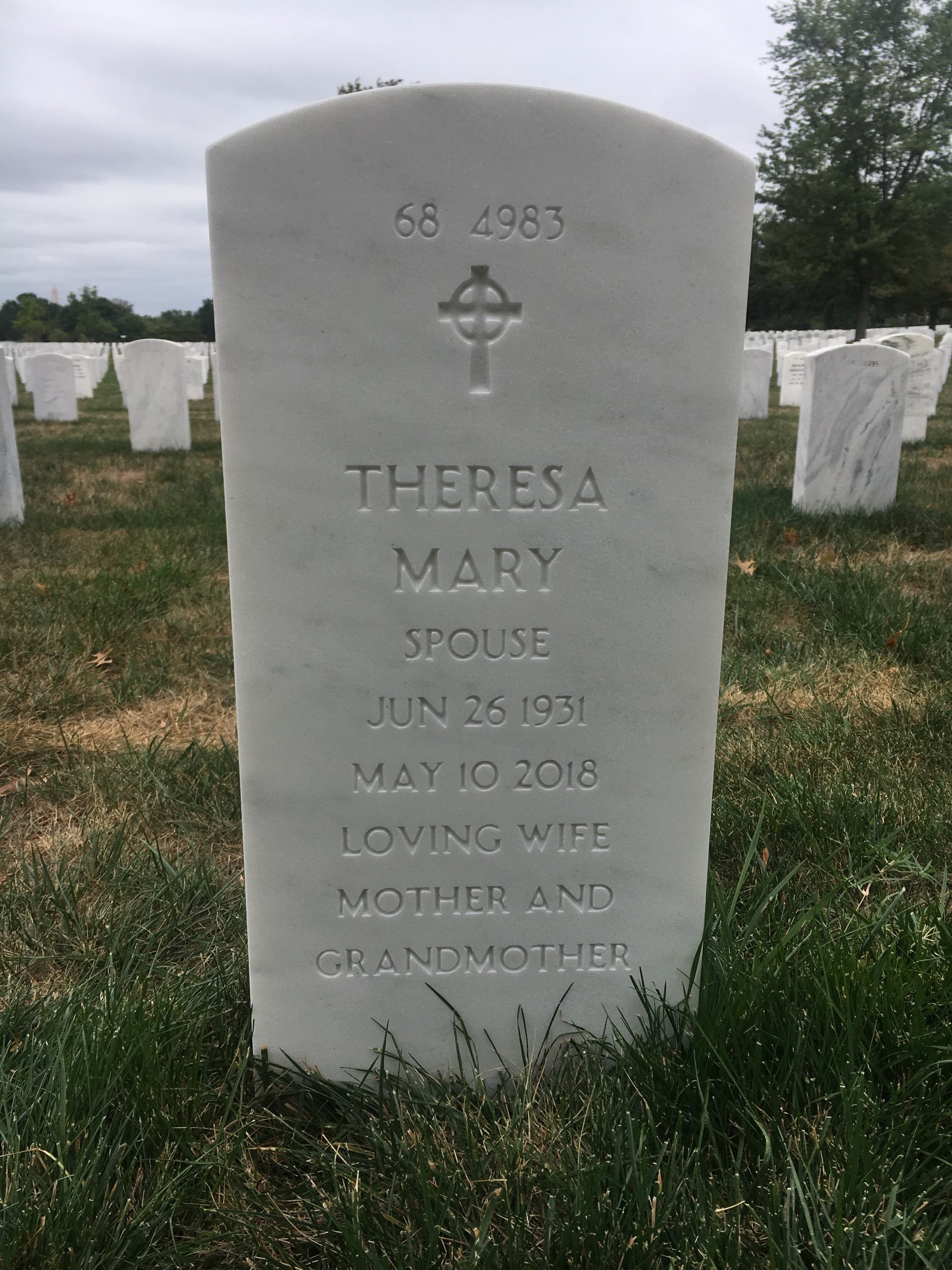 Back of headstone — Ernest Barker