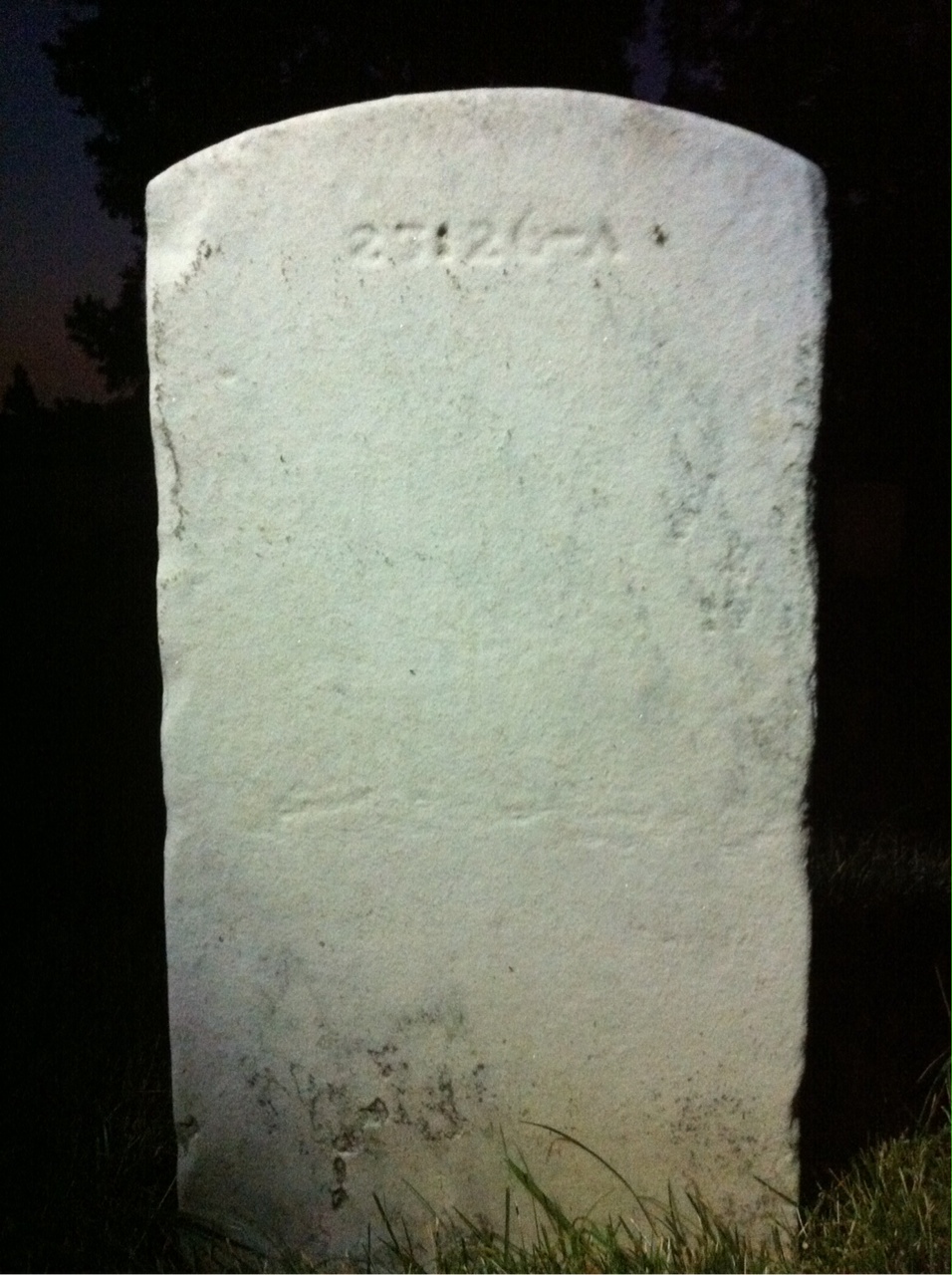 Back of headstone — Marshall Mullings