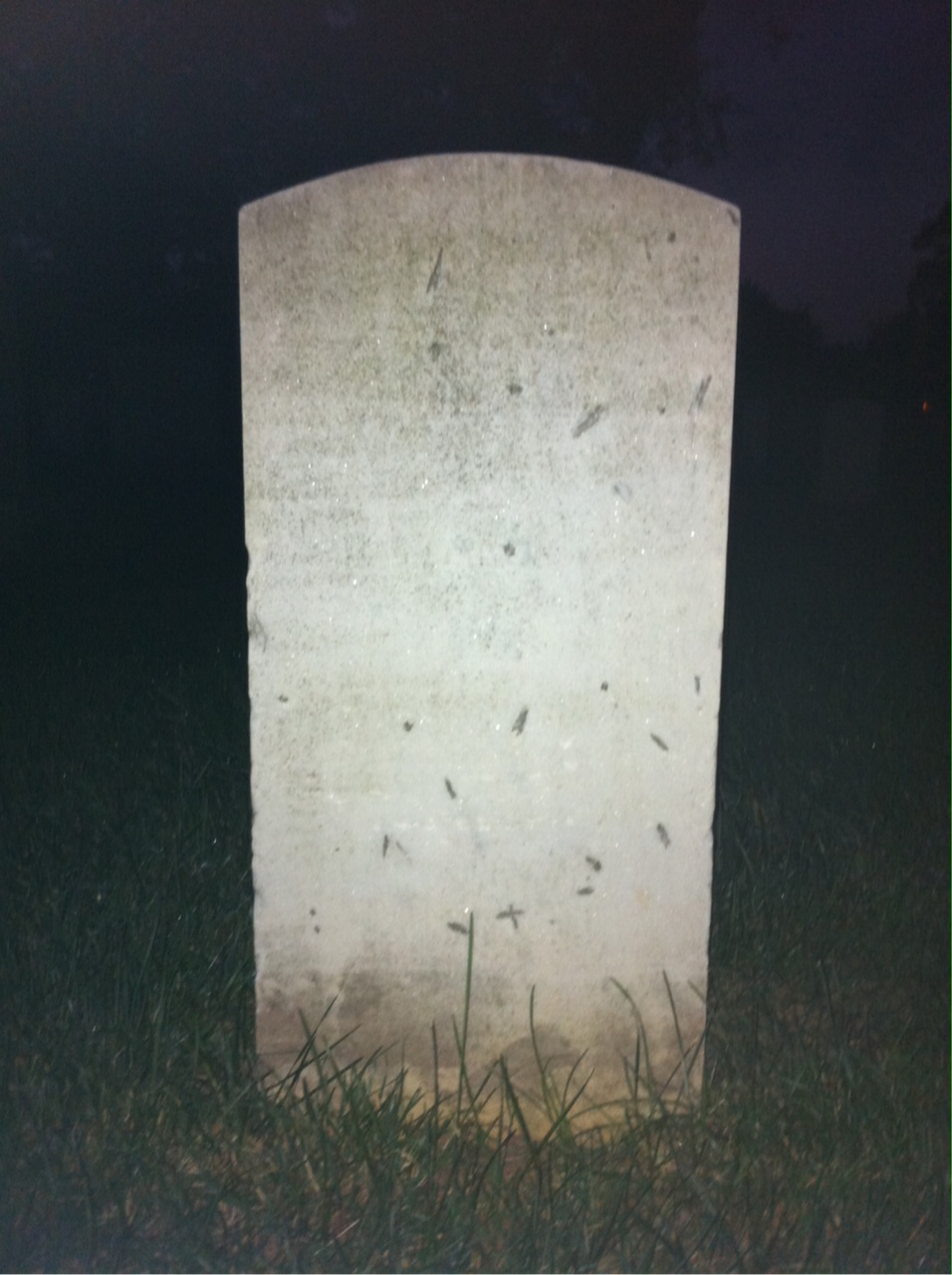 Back of headstone — David Morris