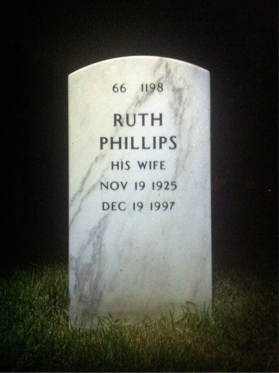 Back of headstone — Frederick Hunt