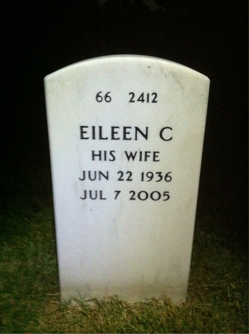 Back of headstone — Elroy Banks