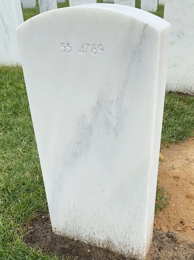 Back of headstone — William J Filippini