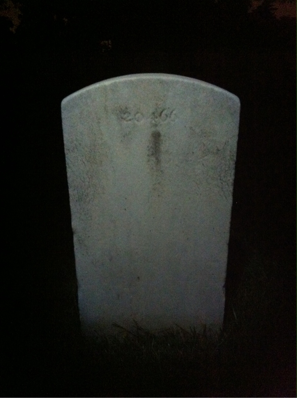Back of headstone — James Monohan