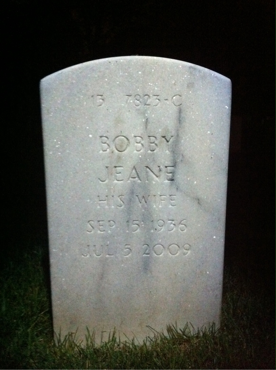 Back of headstone — Donald Cook
