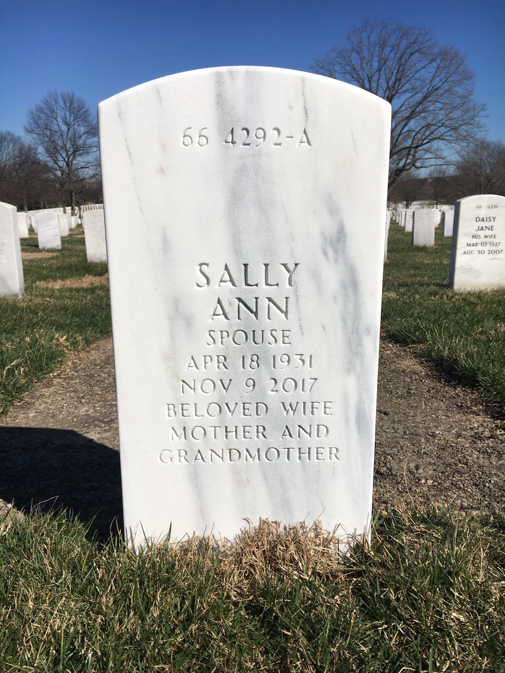 Back of headstone — William Sarber