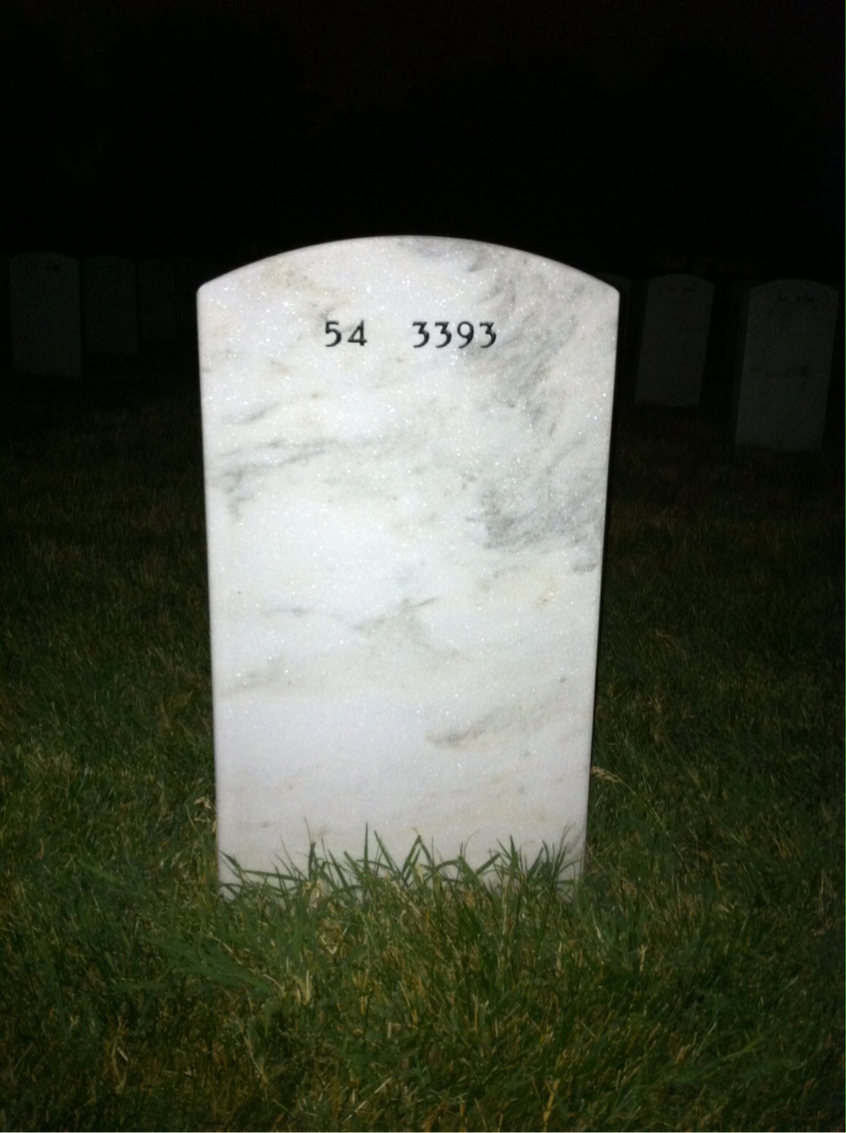 Back of headstone — Donald Thompson