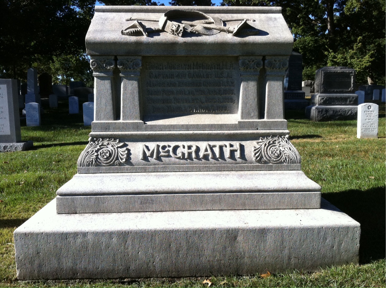 Headstone of Hugh Jocelyn McGrath