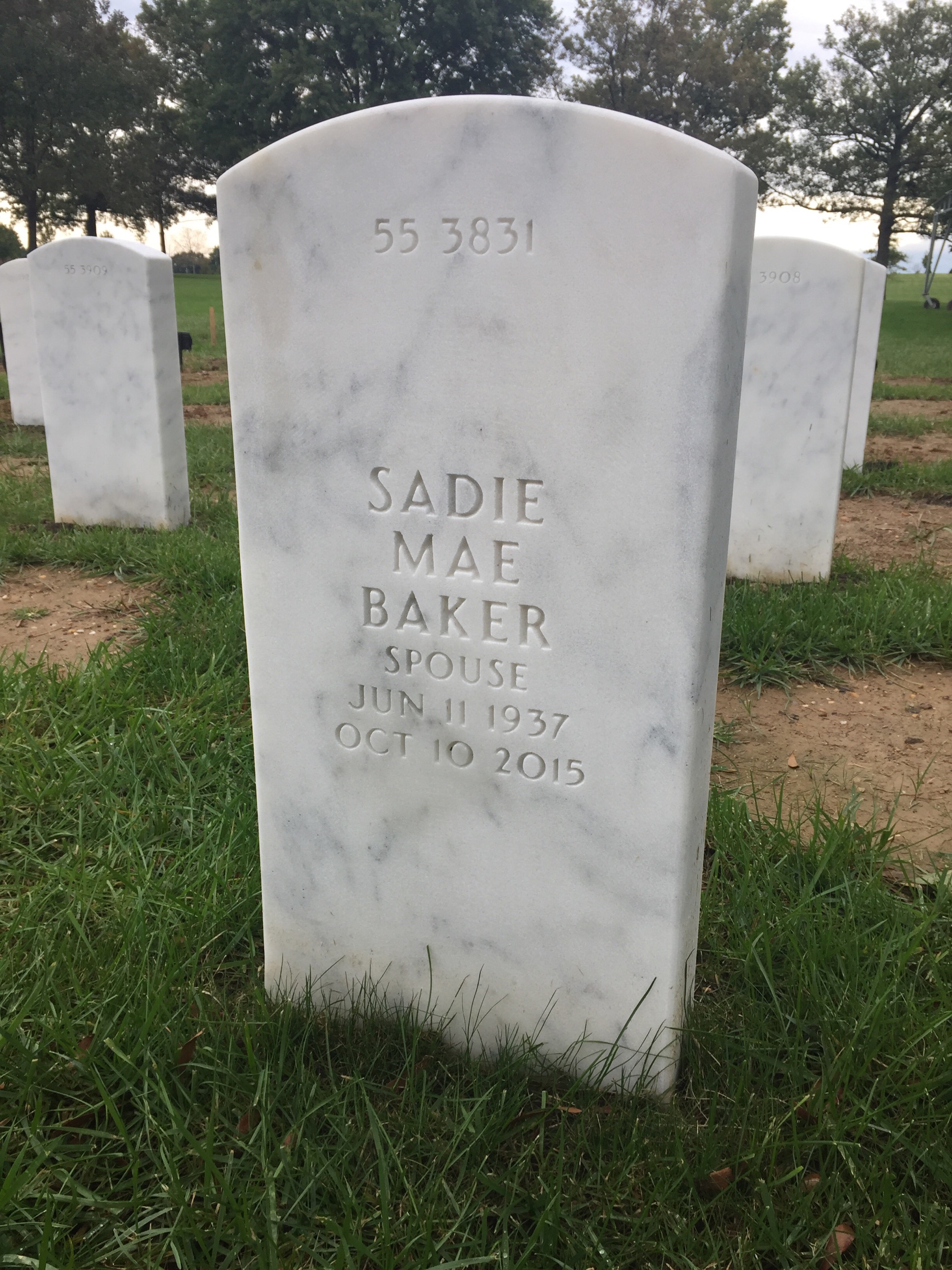 Back of headstone — John Baker