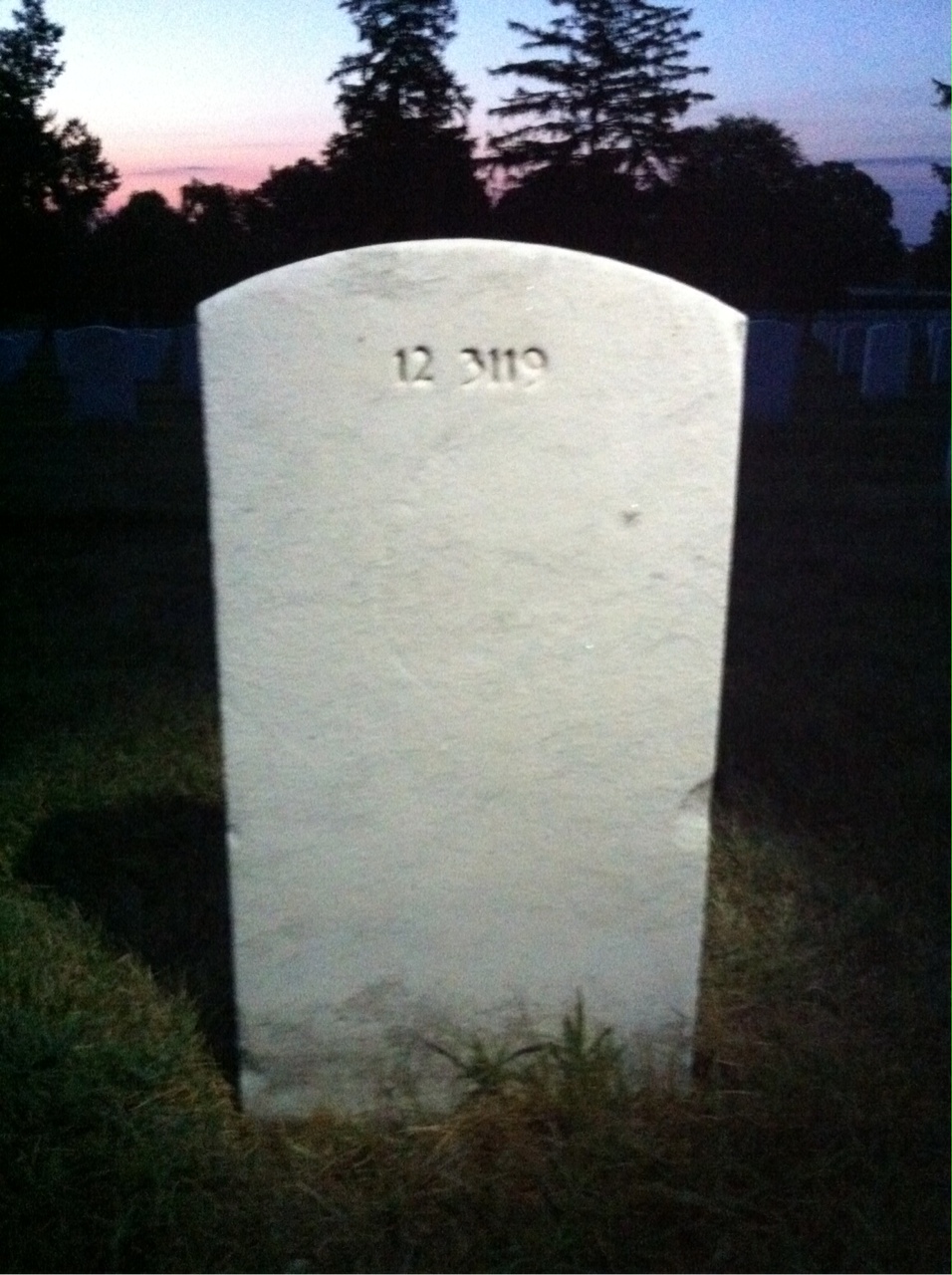 Back of headstone — Emmett Allums
