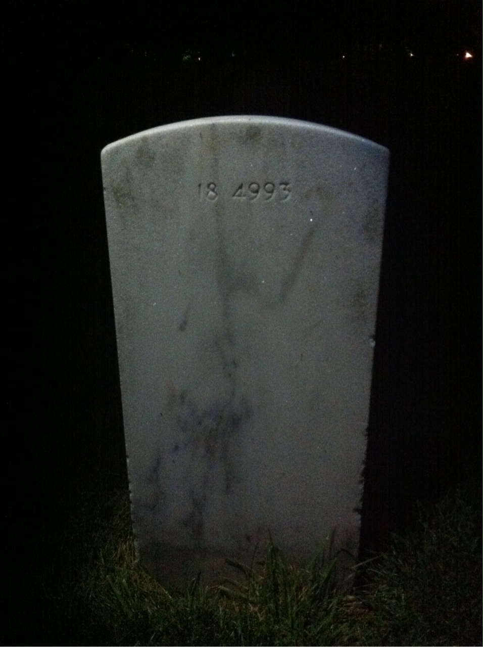 Back of headstone — Harry Benton
