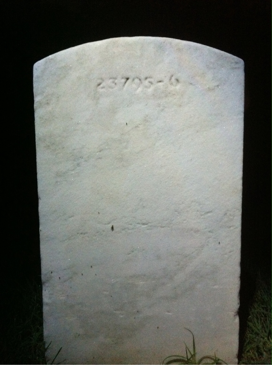 Back of headstone — Otho Baker