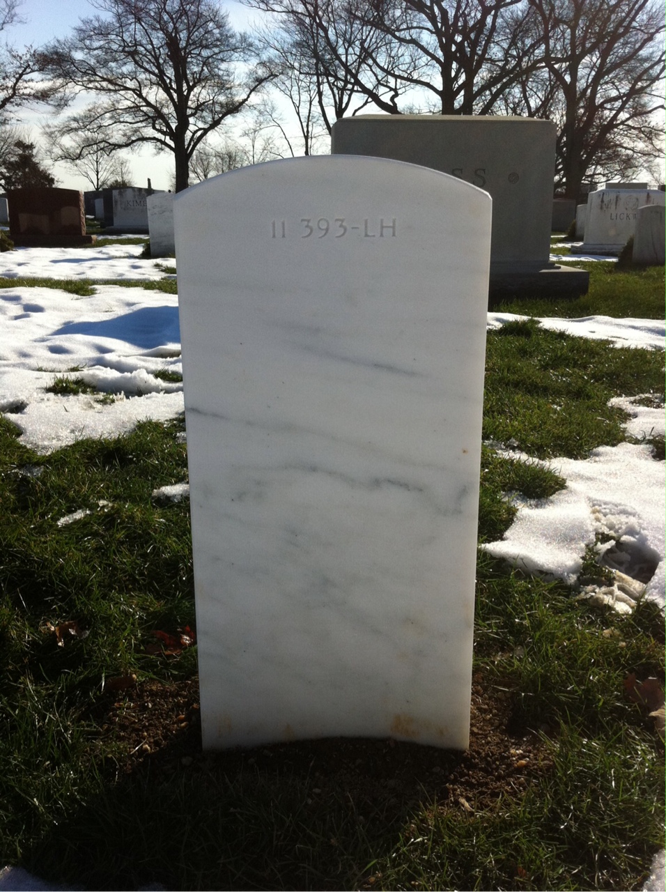 Back of headstone — Leonard Monk