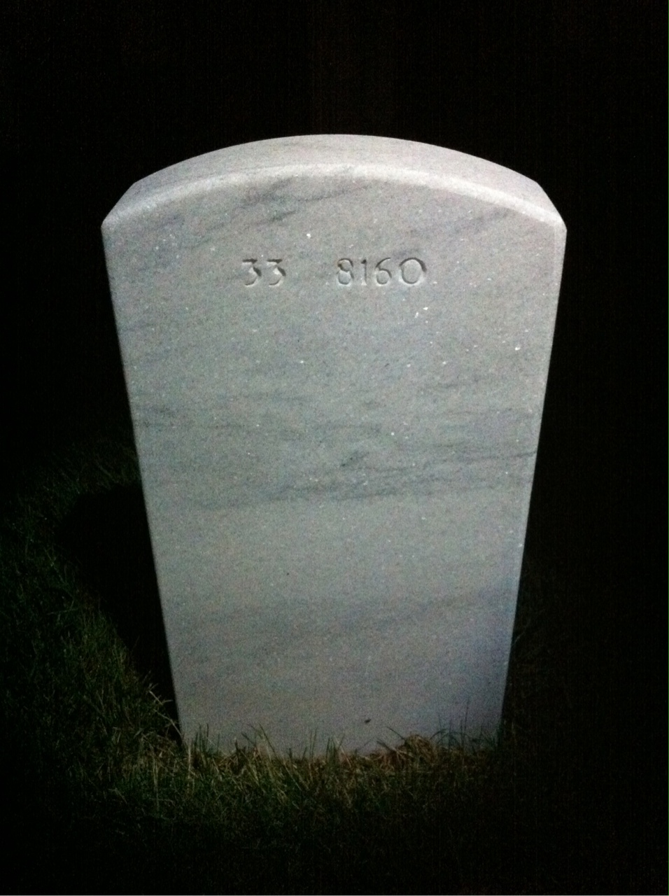 Back of headstone — Lawrence Barrett