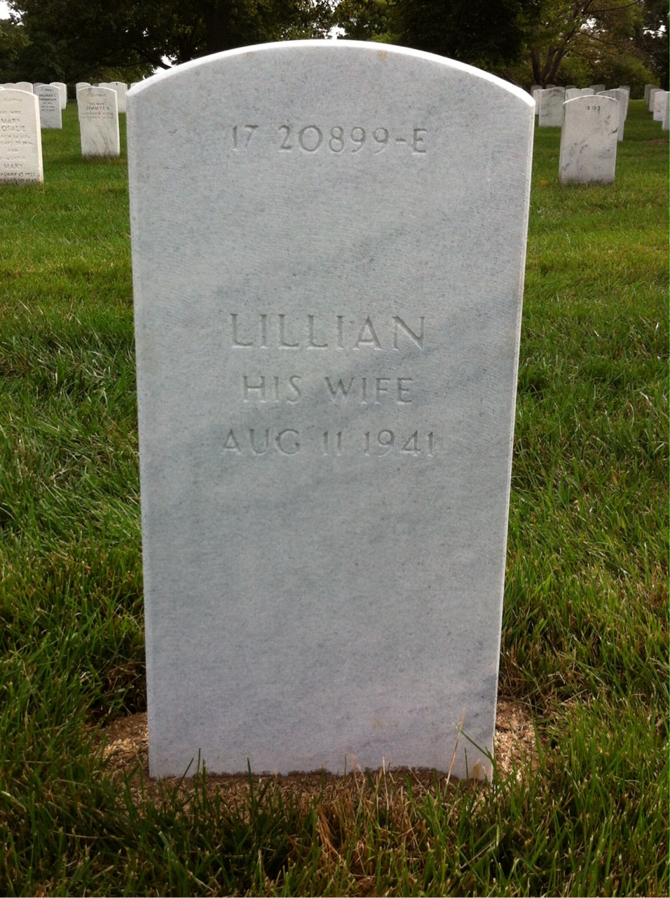 Back of headstone — Lillian Bozzett
