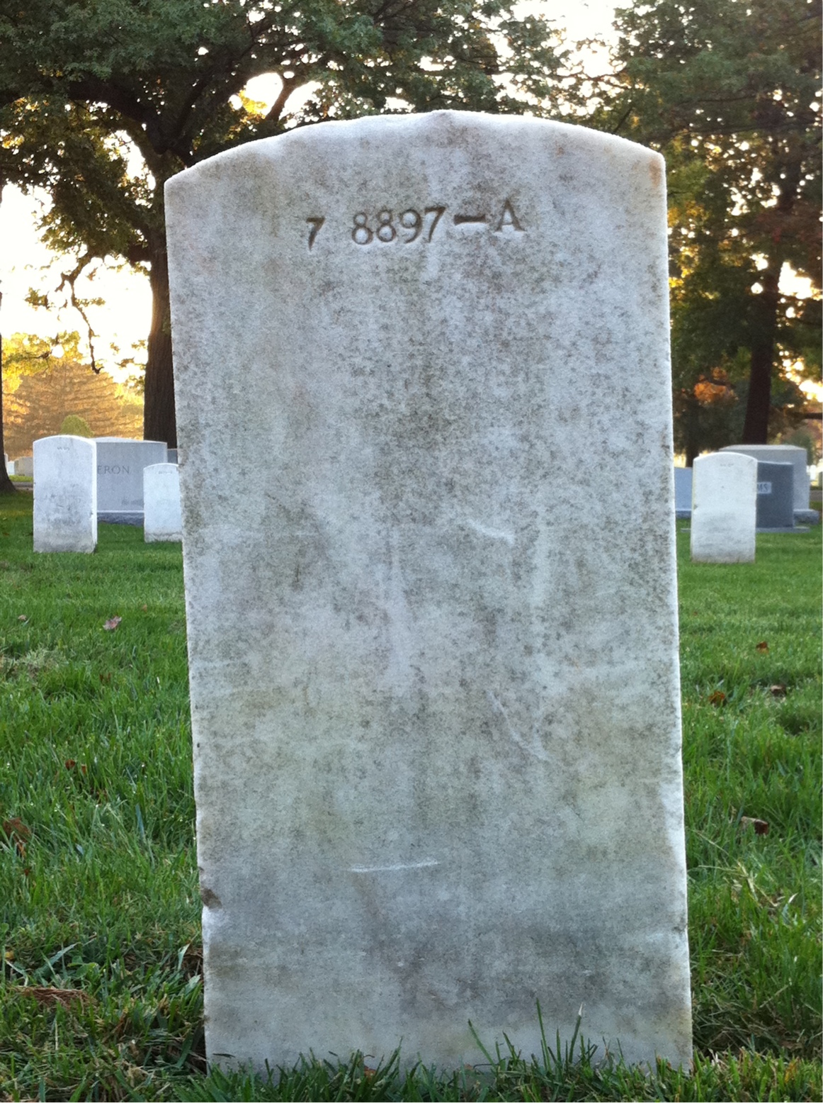 Back of headstone — Roy W Brown
