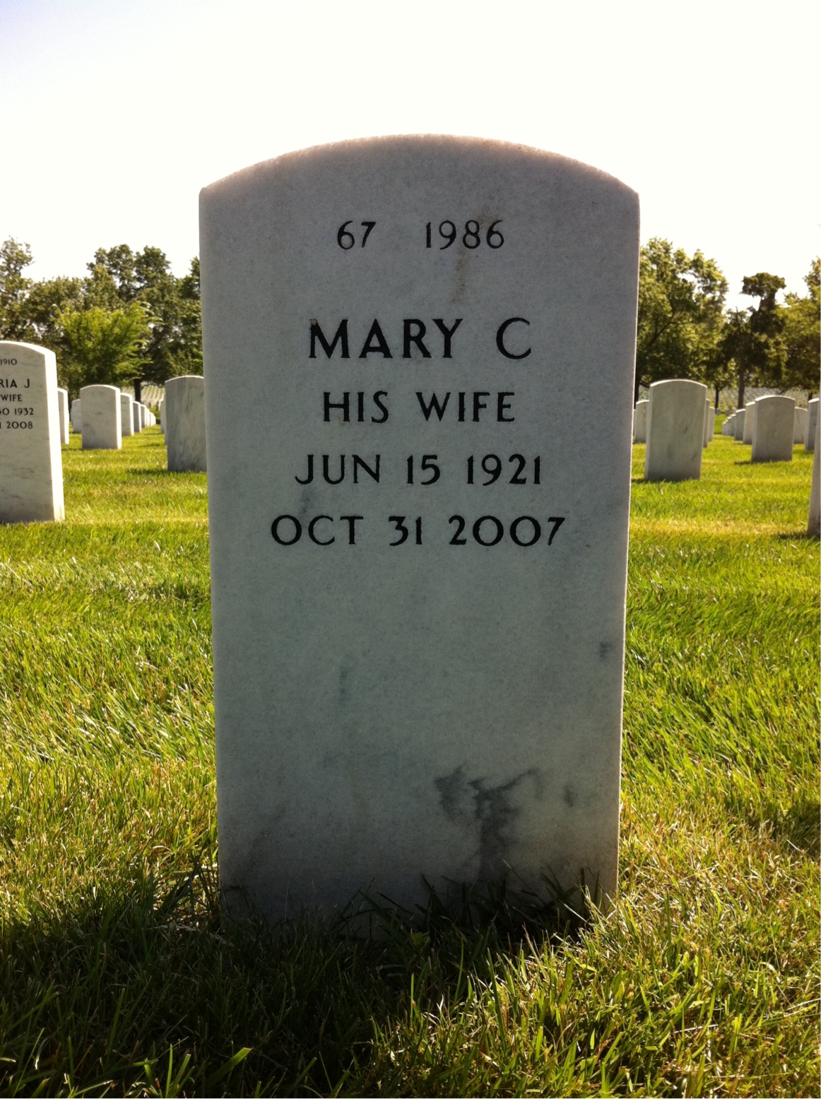 Back of headstone — John Olverson