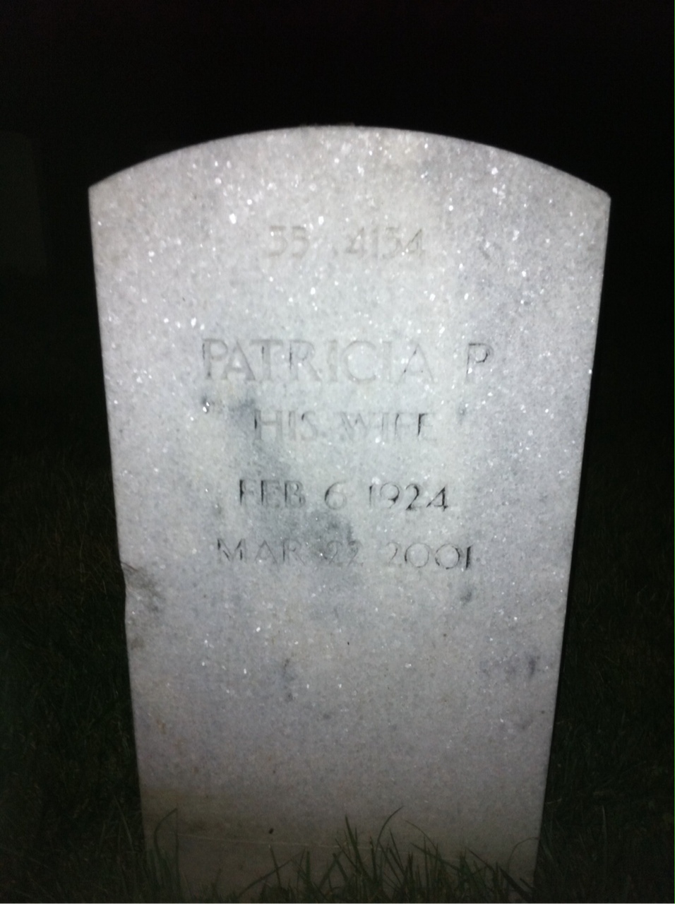 Back of headstone — Patricia Balcom