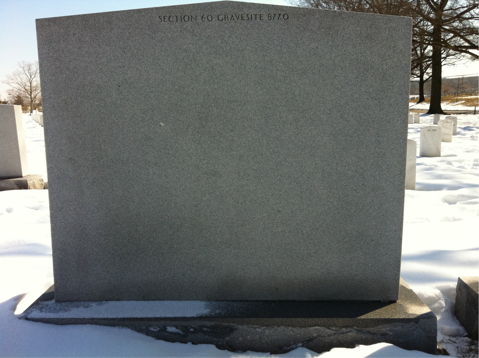 Back of headstone — George Wallinder