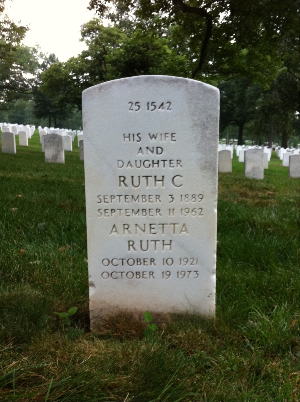 Back of headstone — Arnetta Mcneill
